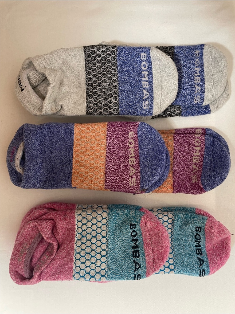 6 BOMBAS Women's No-Show Performance Gripper Honeycomb Ankle Socks size M 6-10
